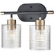 Renitta 2 Light 13.9 inch Matte Black/Modern Gold Vanity Light Wall Light